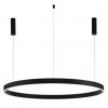 Czarna Lampa Wisząca RING 100 LED Nowoczesna Lampa Do Salonu Czarny Okrąg JACA LE42768 LUCES EXCLUSIVAS